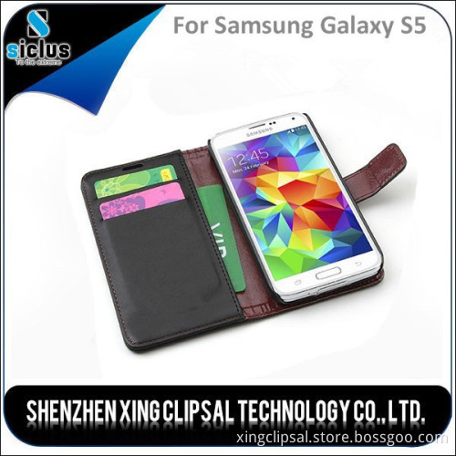 Premium Leather Wallet Cover, for Samsung Galaxy S5 high quality PU leather case